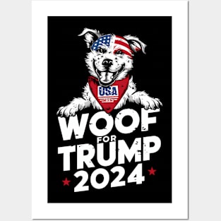 Woof For Trump Election America Dog Usa 2024 Posters and Art